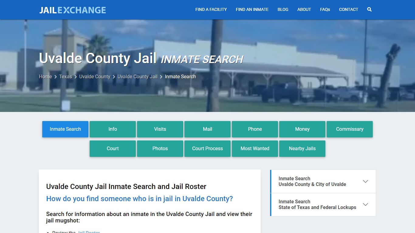 Inmate Search: Roster & Mugshots - Uvalde County Jail, TX