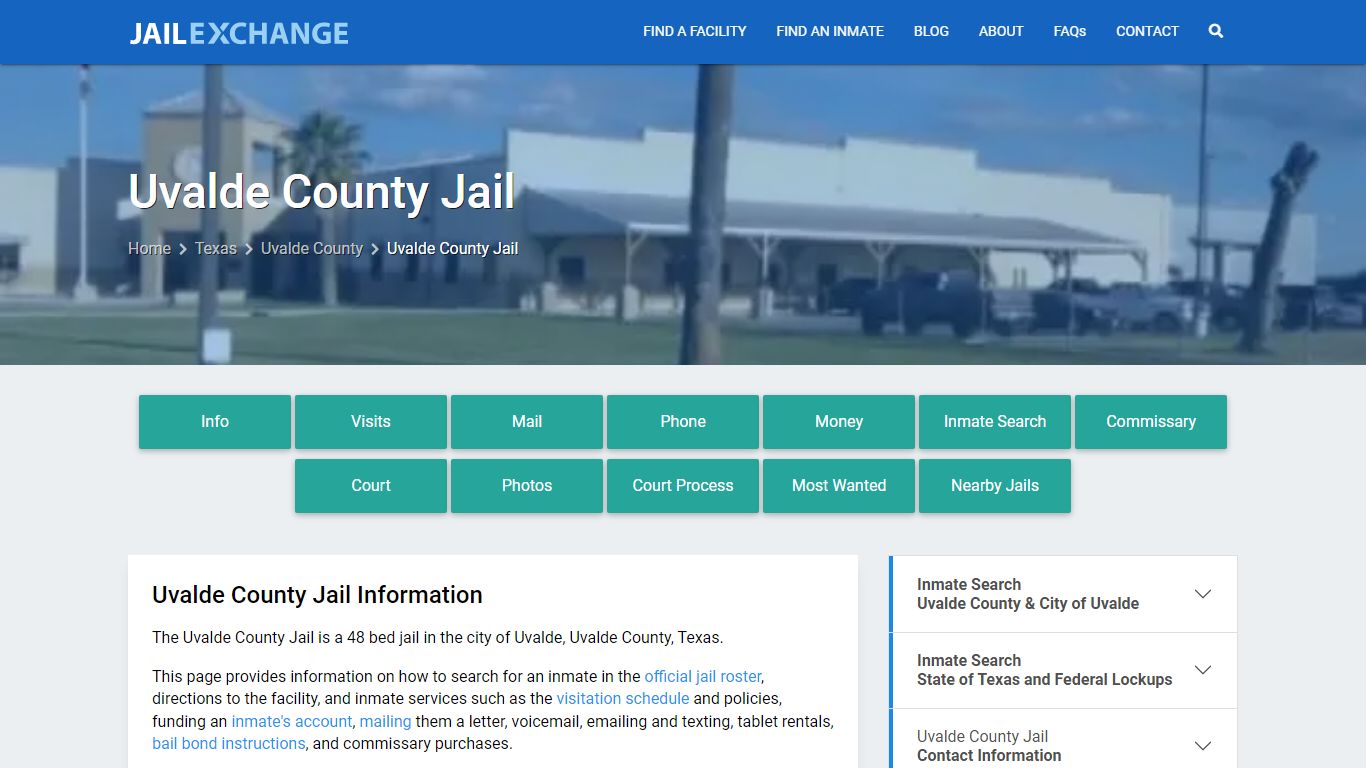 Uvalde County Jail, TX Inmate Search, Information